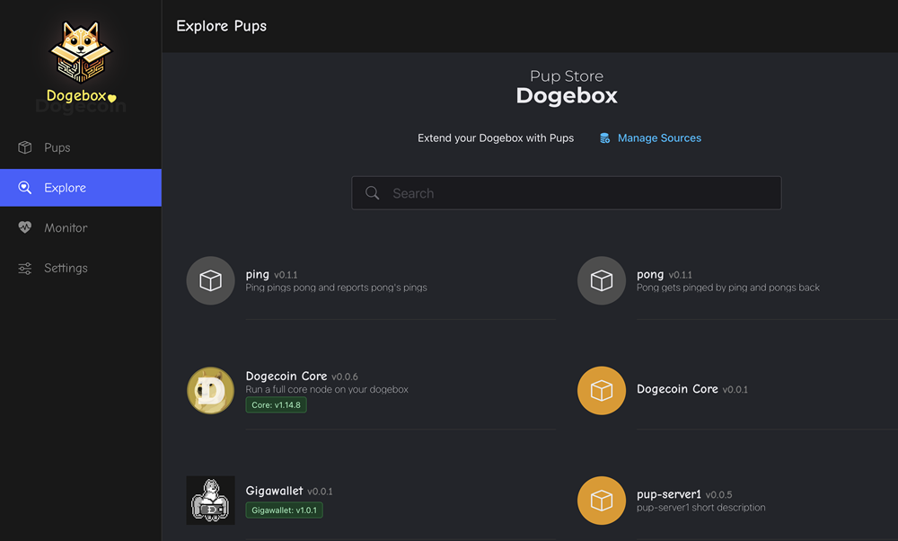 Dogebox screenshot 2